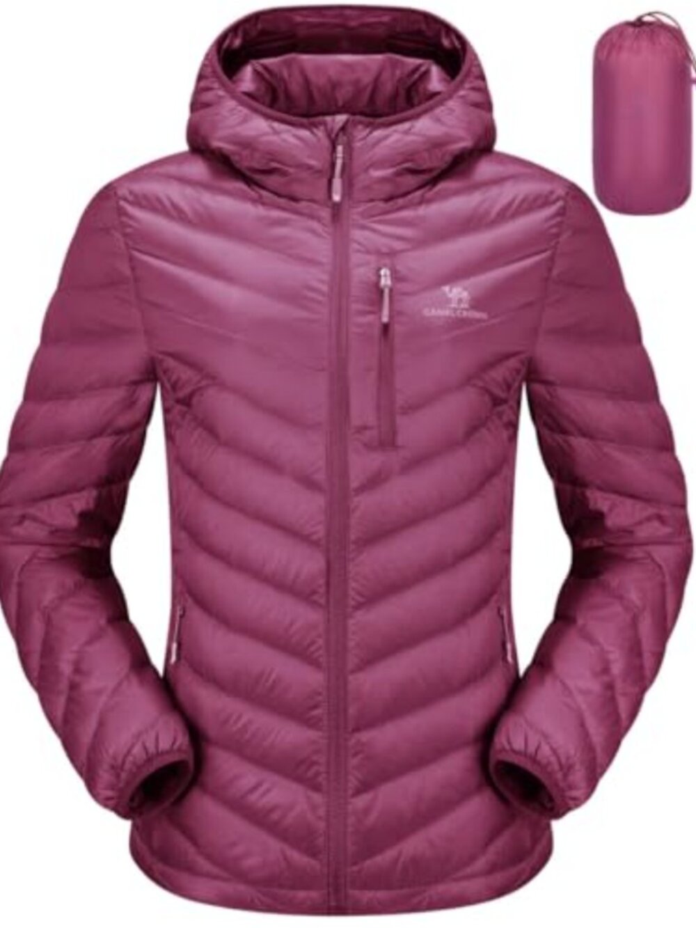 Lightweight Packable Quilted Down Jacket Hooded Water Resistant